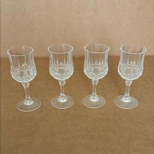 Longchamps Crystal d’Arques Vintage Cordial Liqueur Glasses Set of 4